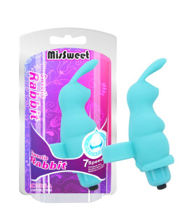 Вибратор на палец Chisa Sweetie Rabbit, голубой, 10 х 3.2 см - No Taboo