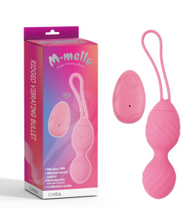 Минивибратор виброяйцо M-mello с дистанционным управлением, розовое, 19 х 3.5 см - No Taboo