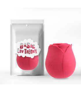 Вакуумный стимулятор клитора Basic Luv Theory Rose в виде розы, розовый, 6.6 см х 5.8 см - No Taboo