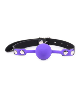 Кляп силіконовий Silicone Ball Gag Metal Accesso фіолетовий, 4 см - No Taboo