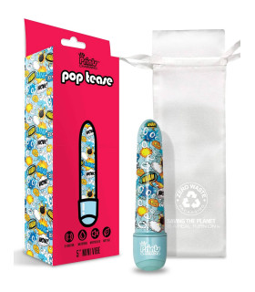Мини-вибратор с принтом Prints Charming Pop Tease мультиколор, 12.7 см х 2.5 см - No Taboo