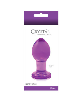 Стеклянная пробка, 3.8 см х 7.8 см, NS Novelties Crystal Glass размер М, фиолетовая - No Taboo