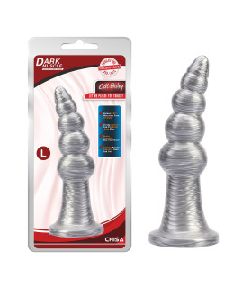 Анальная пробка рельефная, размер L, Chisa Colt Bisley, на присоске, серебряная, 16.5 х 4.2 см - No Taboo