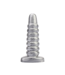 Анальная пробка гигантская рельефная Chisa Ditto Beers серебристая, 23 х 6.2 см - No Taboo