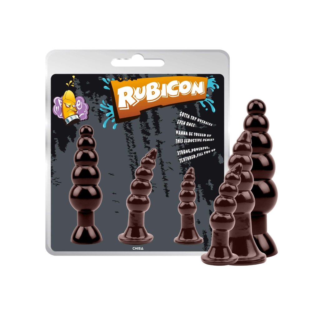 Набор анальных плагов Chisa Rubicon 3 пробки разного размера, коричневого цвета (205377), zoom