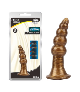 Анальная пробка на присоске S Chisa Colt Bisley золотистая, 10.5 см х 2.8 см - No Taboo