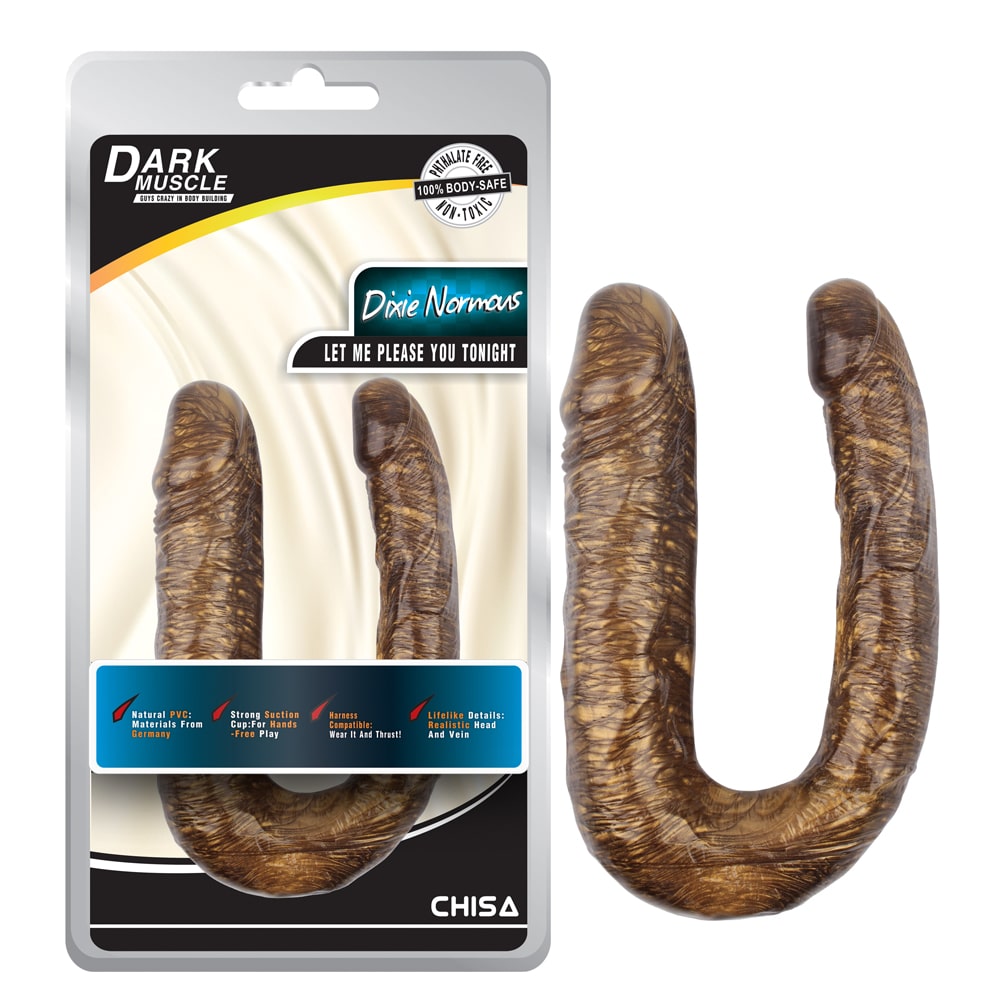 Фаллоимитатор двойной (двухсторонний) форме буквы U, золотой, 34 см (28962), zoom