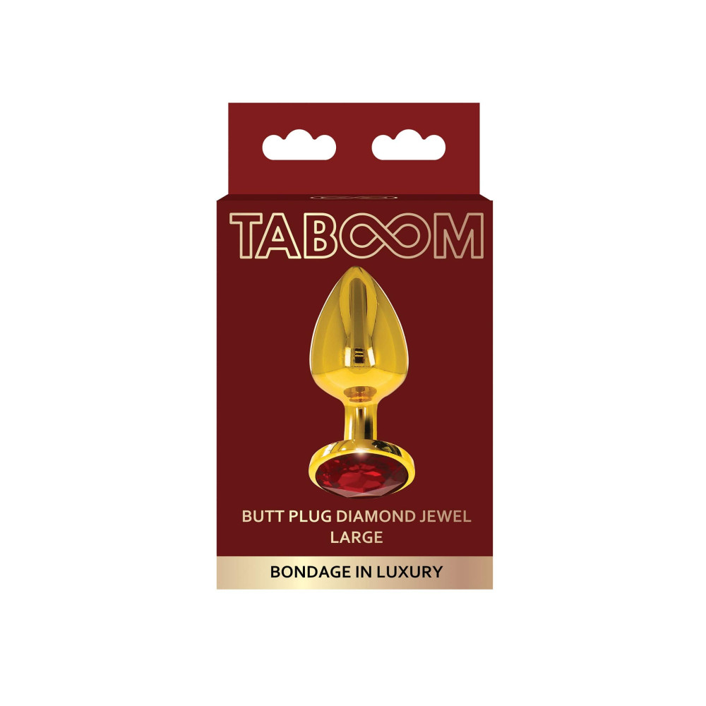 Анальная пробка L с кристаллом Taboom Diamond Jewel, золотая, 9.5 x 4 см (215916), zoom
