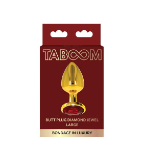 Анальная пробка L с кристаллом Taboom Diamond Jewel, золотая, 9.5 x 4 см - No Taboo