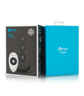 Анальні намиста b-Vibe Remote Triplet Anal Beads чорні, 11.7 см х 3 см - No Taboo