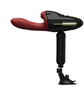 Вибратор трансформер с вращением, фрикциями и подогревом Qingnan No.9, с подставкой и пультом, черный - No Taboo