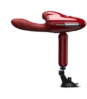 Вибратор трансформер с вращением, фрикциями и подогревом Qingnan No.9, с подставкой и пультом, красный - No Taboo