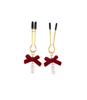 Набор зажимы для сосков Chisa Senuelo Kit с бантиками и бусинами, 2 шт - No Taboo