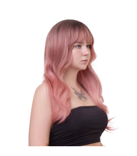 Парик волнистый омбре, розовый, 65 см - No Taboo