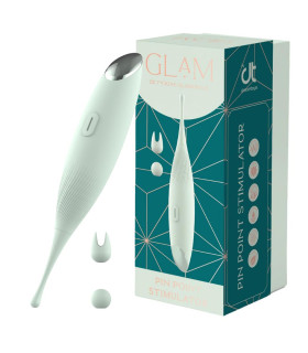Вибратор для клиторальной стимуляции Dream Toys Glam Pin Point Stimulator, с двумя насадками, мятный - No Taboo
