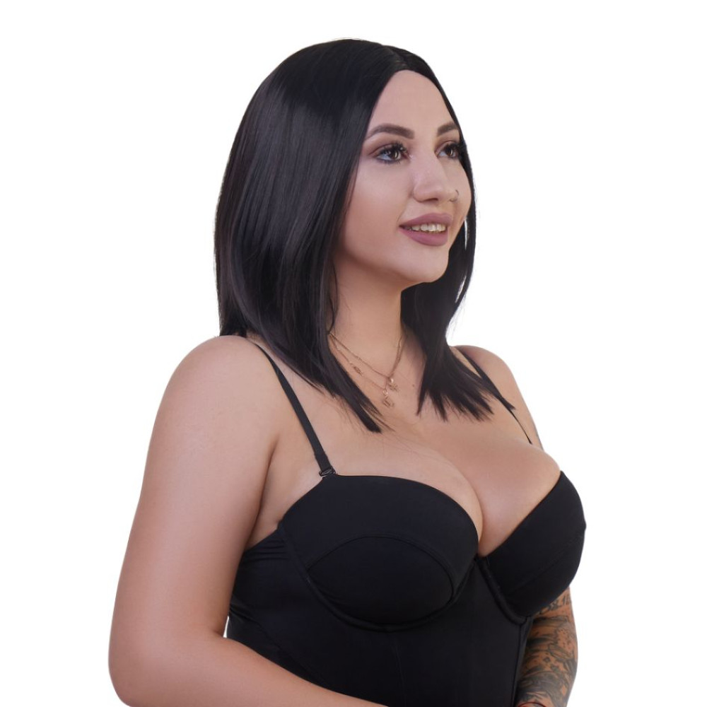 Перука боб каре, чорна, 30 см (332380), zoom