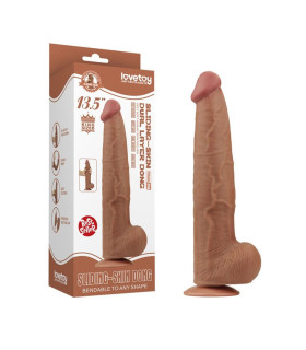Фаллоимитатор реалистичный гигант Lovetoy коричневый, 34 х 6.2 см - No Taboo