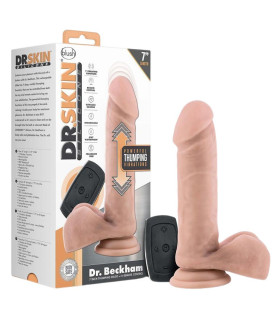 Вибратор с фрикциями реалистичный Blush Dr. Skin Dr Beckham, с пультом, бежевый - No Taboo