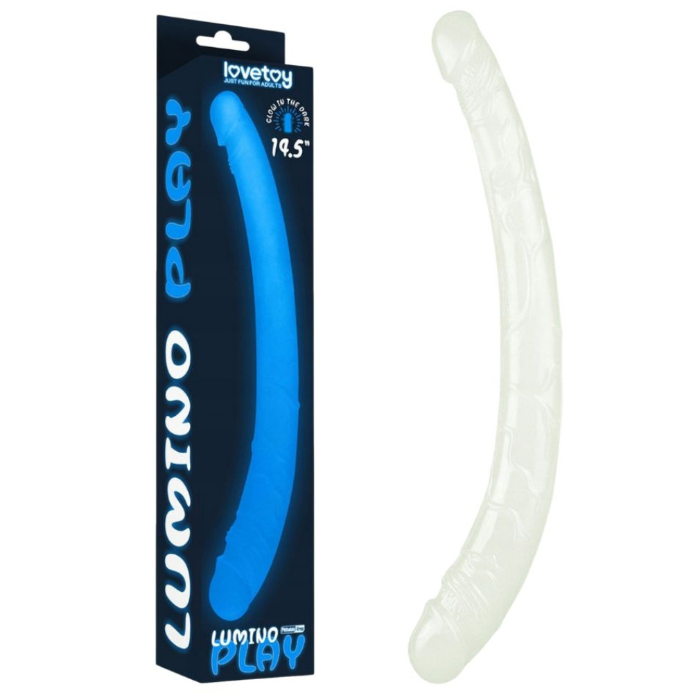 Фалоімітатор подвійний Lumino Play Double Dildo 14.5 світиться в темряві, 37 х 3-3.8 см (332193), zoom