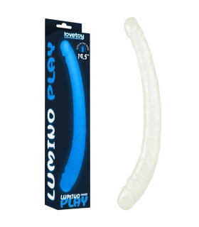 Фалоімітатор подвійний Lumino Play Double Dildo 14.5 світиться в темряві, 37 х 3-3.8 см - No Taboo