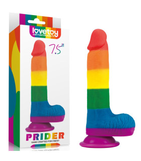 Фаллоимитатор на присоске Lovetoy Prider Dildo 7.5 разноцветный, 19.5 х 4 см - No Taboo