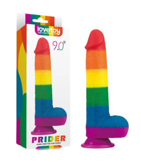 Фаллоімітатор на присоске Lovetoy Prider Dildo 9 разноцветный, 22.5 см х 4 см - No Taboo
