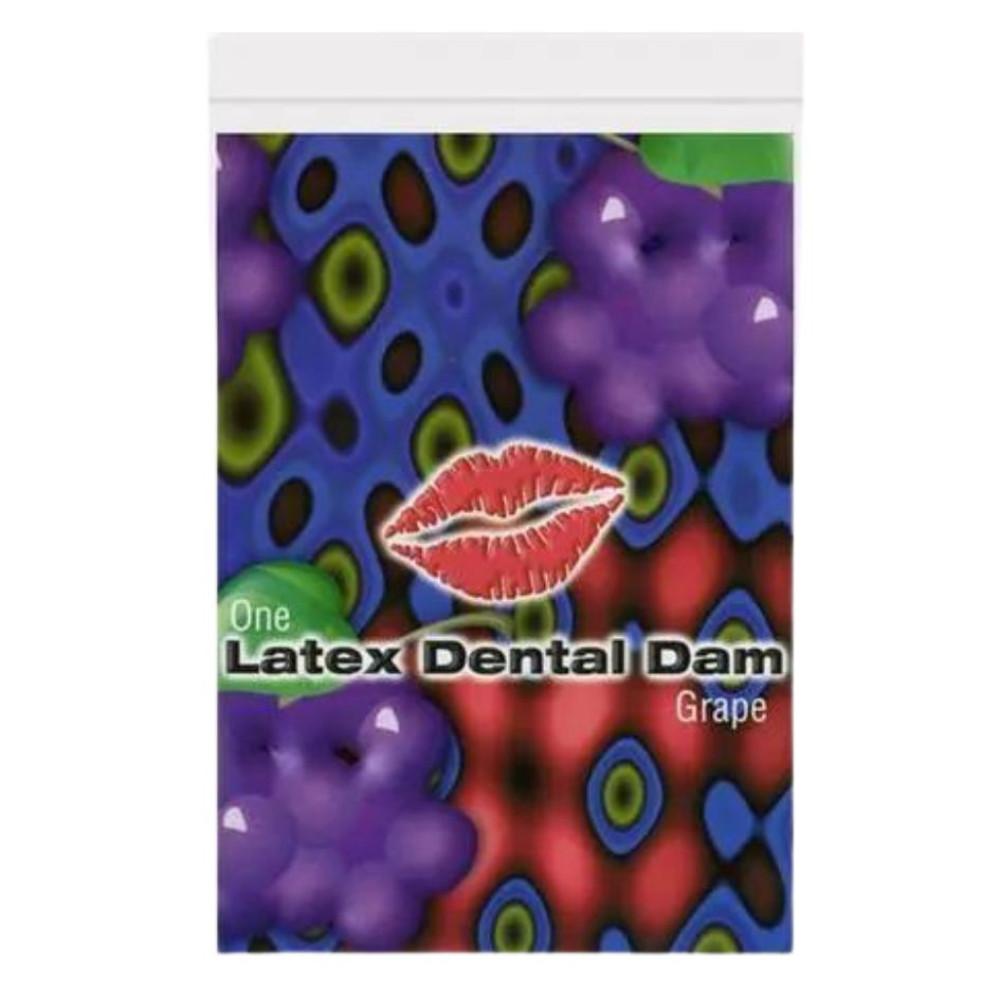 Салфетка для кунилингуса латексная Grape Latex Dental Dams для орального секса, 1 шт (332913), zoom