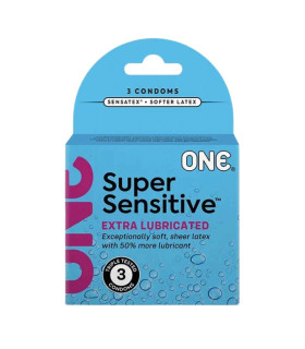 Презервативи тонкі ONE Super Sensitive в коробці, 3 шт - No Taboo