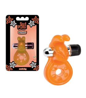 Эрекционное кольцо Baxter Vibrating Cock Ring с вибрацией, оранж, 6 х 2.5 см - No Taboo
