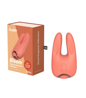 Стимулятор для клитора с вибрацией и всасыванием Bloom Chisa Kissen оранжевый, 11 х 6 х 3.5 см - No Taboo