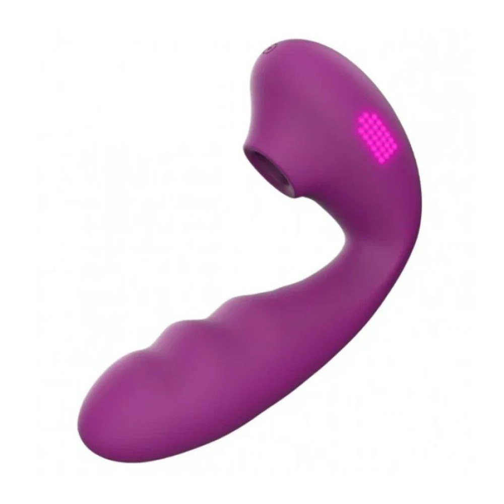 Вакуумний стимулятор BeYourLover Tara Purple з вагінальним відростком та підігрівом, фіолетовий, 13.9 см х 3.7 см (334133), zoom