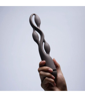 Импульсный вибратор с эффектом пульсации UPKO UEROS для трехмерной стимуляции, коричневый, 23.9 х 2-4 см - No Taboo