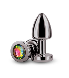 Анальная пробка с кристалом NS Novelties Rear Assets Petite черная, 6 см х 2.6 см - No Taboo