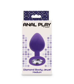 Анальная пробка M Toy Joy, с кристаллом, фиолетовая, 8 х 3.5 см - No Taboo