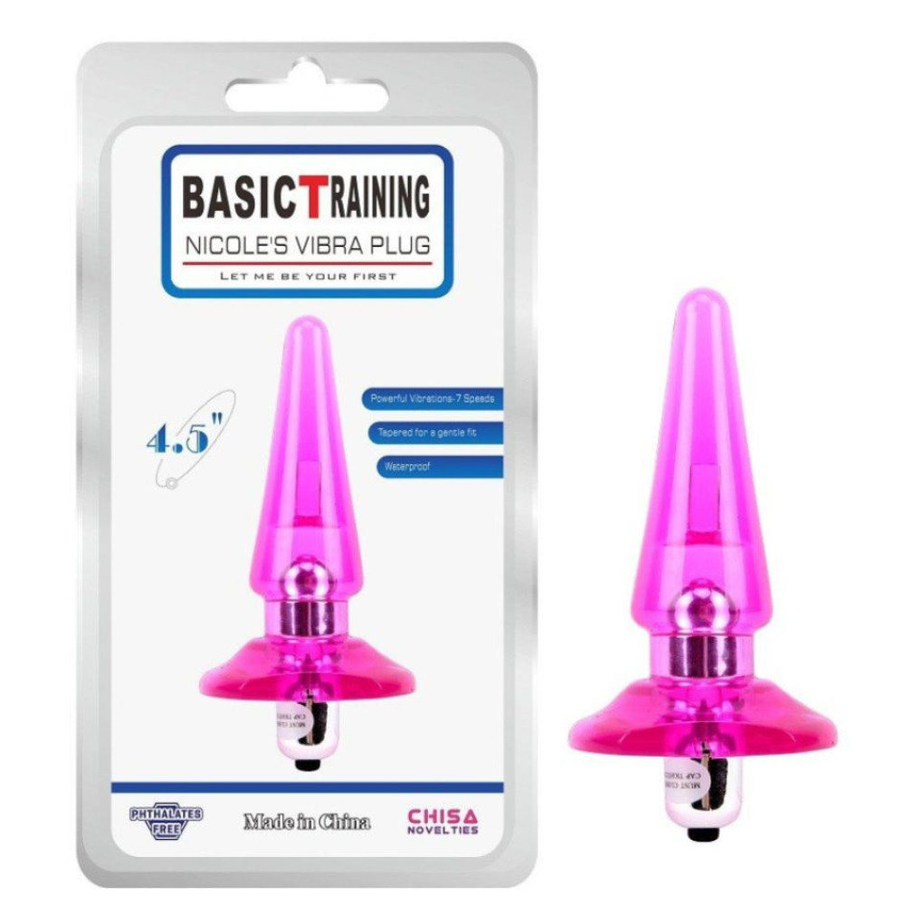 Анальная пробка розовая с вибро (26650), zoom