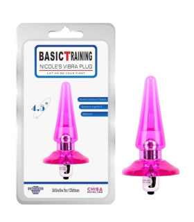 Анальная пробка розовая с вибро - No Taboo