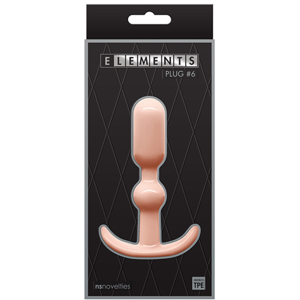 Анальний плаг ns Novelties ELEMENTS PLUG6 бежевий (32517), zoom