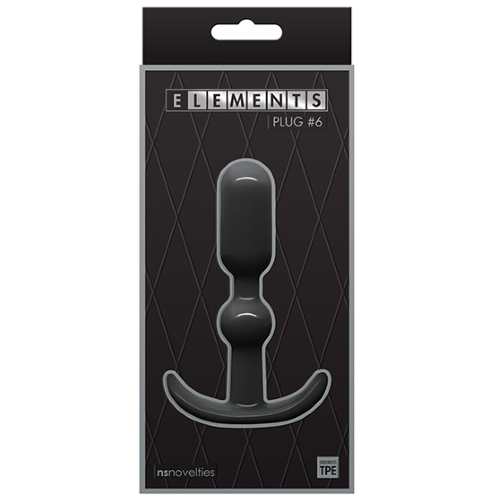 Анальный плаг NS Novelties ELEMENTS PLUG6 black (32516), zoom