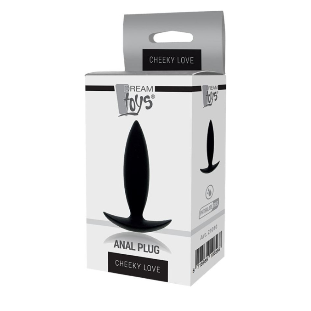 Анальная пробка Dream Toys из силикона, черная, 9 см х 2.5 см (32379), zoom