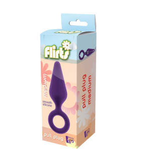 Анальная пробка, М, Dream Toys Flirts фиолетовая, 12.2 см х 3.4 см - No Taboo