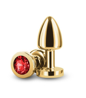 Анальная пробка с кристалом NS Novelties Rear Assets Petite золотая, 6 см х 2.6 см - No Taboo