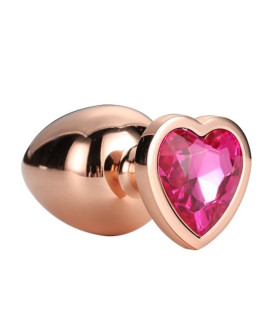 Анальна пробка з каменем у формі серця, 7.1 х 2.7 см - No Taboo