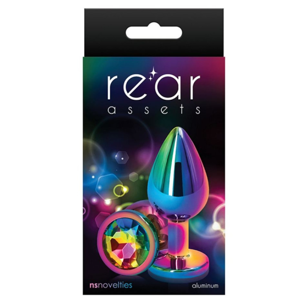 Анальная пробка S с кристаллом NS Novelties, разноцветная, 7 х 3.2 см (39294), zoom