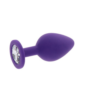 Анальная пробка L с кристаллом Toy Joy, силиконовая, фиолетовая, 9 х 4.5 см - No Taboo