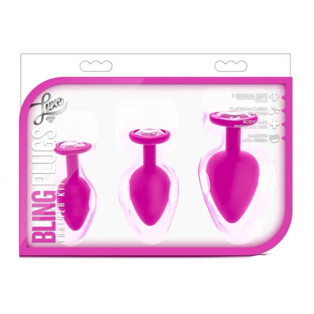 Анальная пробка, L, большая розовая из набора LUXE BLING PLUGS (33776), zoom