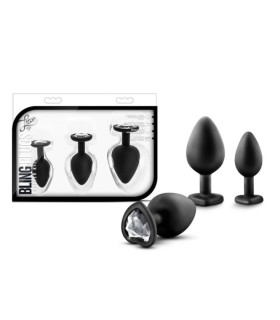 Анальная пробка, L, со стразом, черная, 4.4 см х 9.5 см - No Taboo