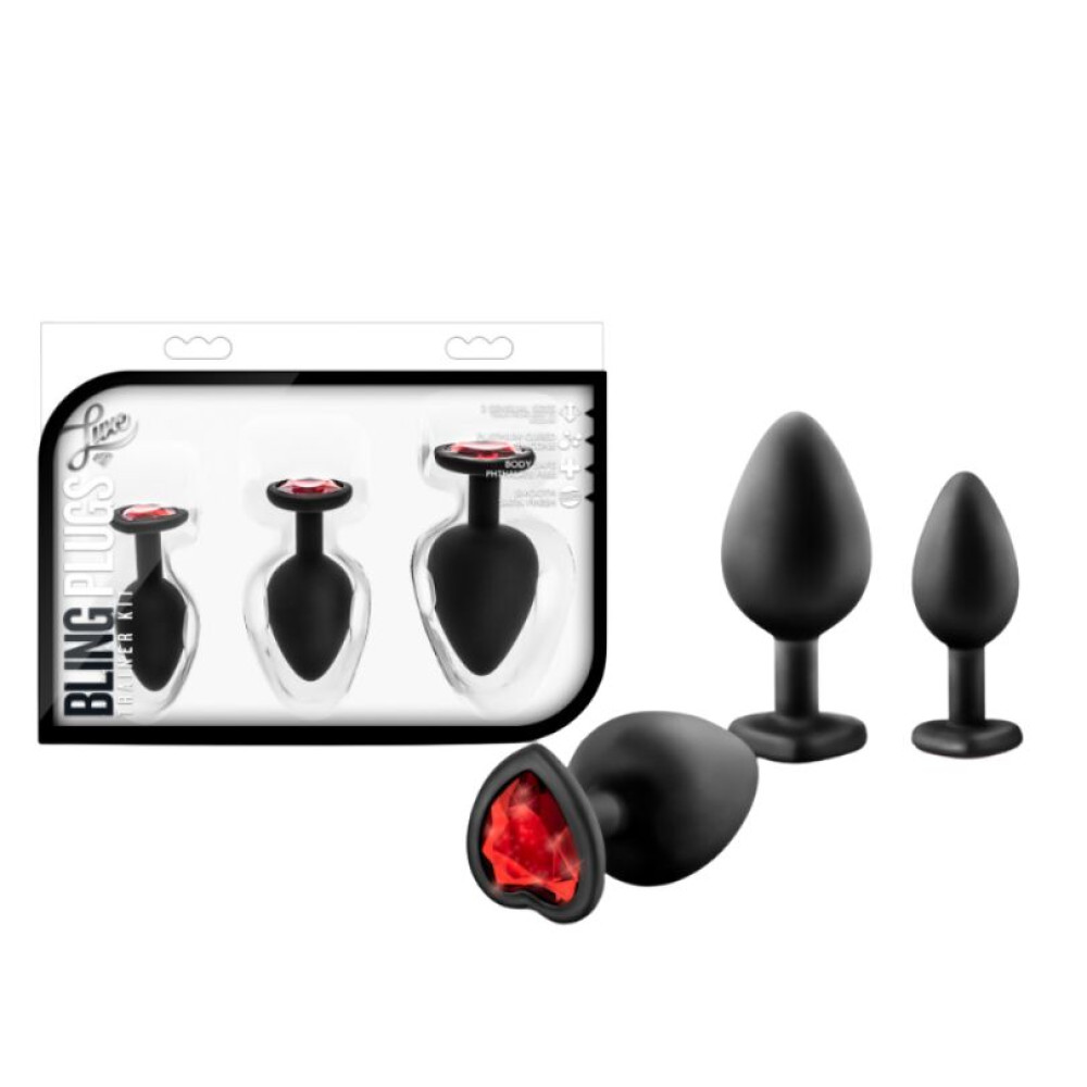 Анальна пробка, L, зі стразою червоного кольору, 4.4 см х 9.5 см (37571), zoom