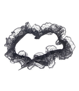 Мереживні підв'язки бантиками Star Night чорні, One Size, 2 шт - No Taboo