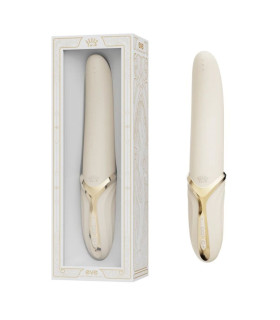 Вибратор с подогревом ZALO Eve Ivory White с имитацией движений языка, белый, 21.9 см - No Taboo
