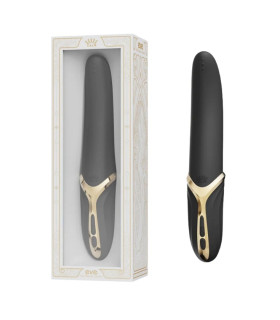 Вибратор с подогревом ZALO Eve Obsidian Black с имитацией движений языка, черный, 21.9 см - No Taboo